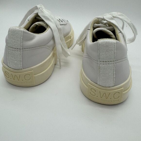 Stepney Workers Club S.W.C. Dellow Sneaker Men's 41 Light Gray Leather Lace Up - Picture 6 of 11